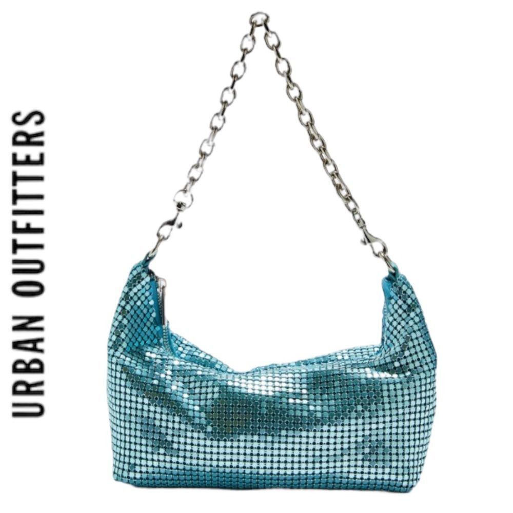 NEW Freya UO Urban Outfitters Chainmail Blue Shoulder Purse Bag